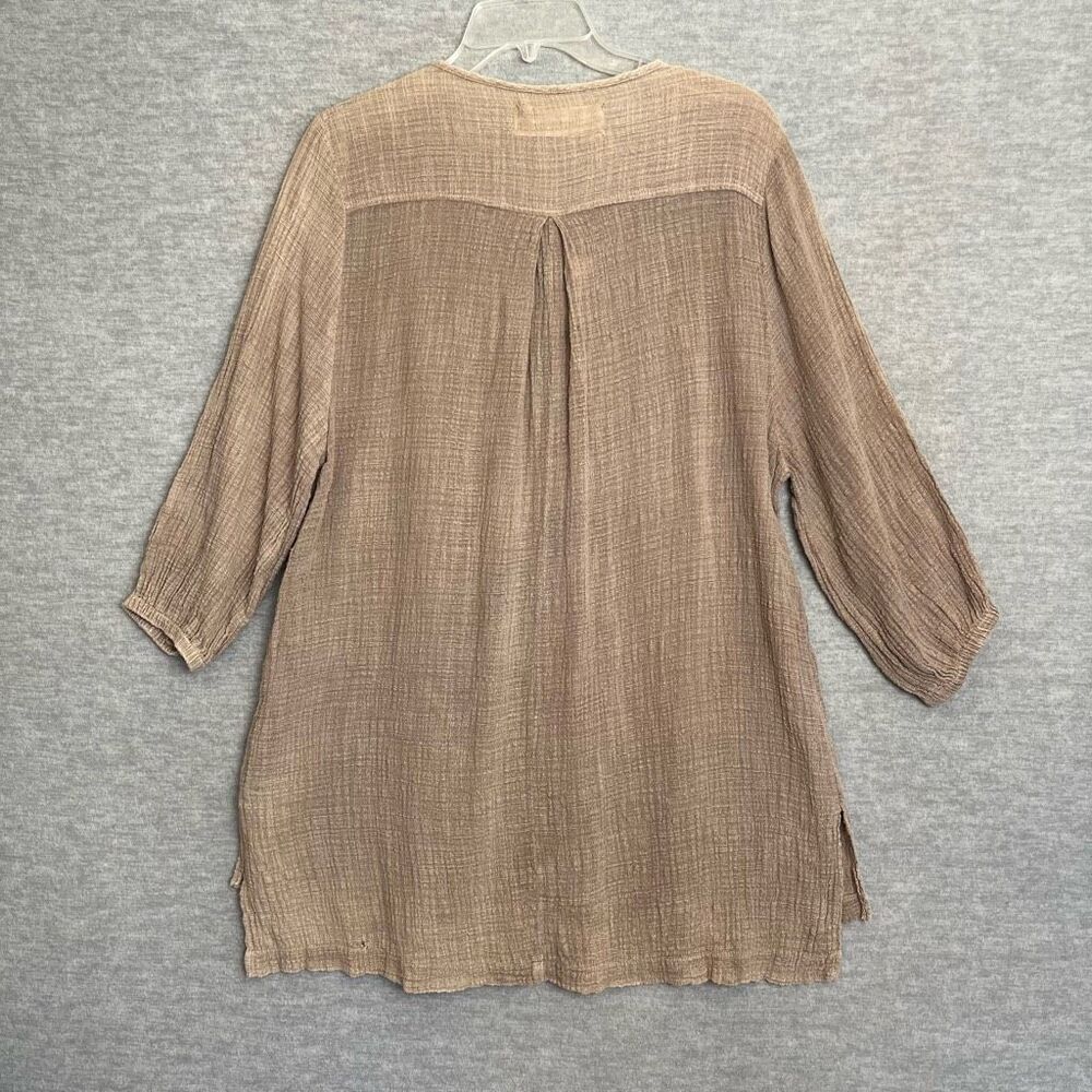 M. Rena Boho Lagenlook Gauze Tunic Womens Medium Beachy Artsy Breezy Made in USA - Picture 6 of 13